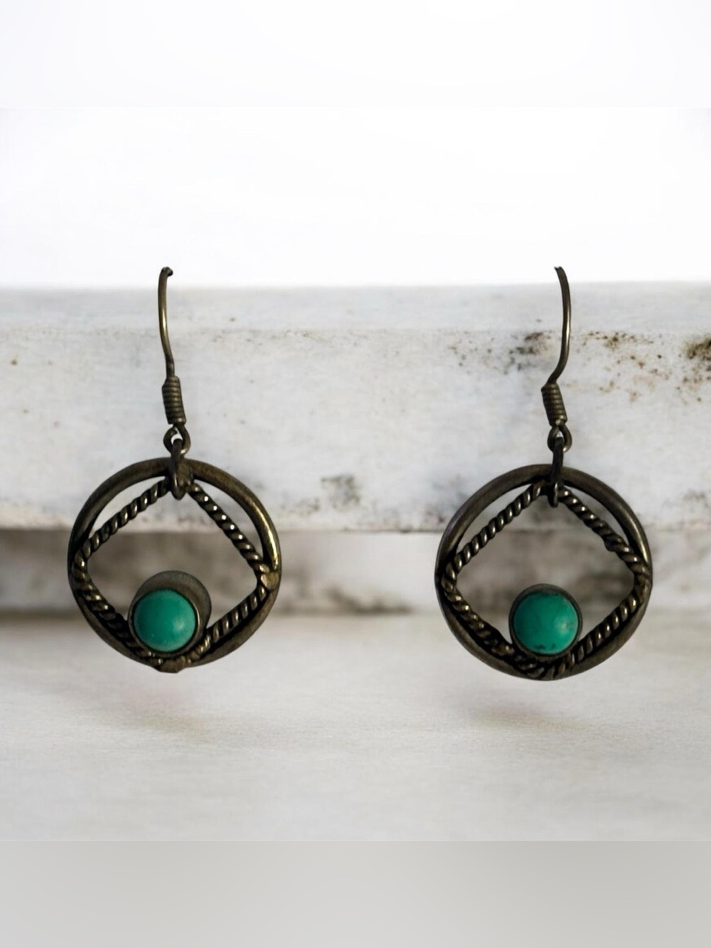 Sterling Silver Taxco Turquoise Earrings